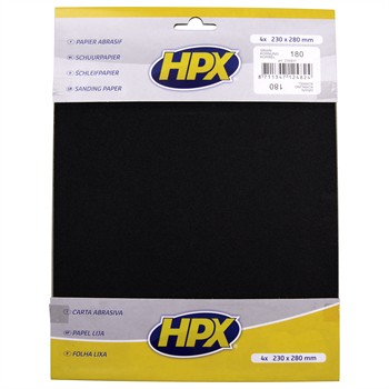 4 feuilles de papier abrasif sec HPX P180 pour 5
