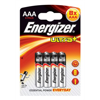 8 piles ENERGIZER ULTRA+ LR03 AAA 1,5V pour 10