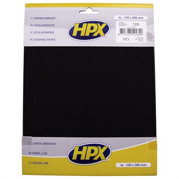 4 feuilles de papier abrasif sec HPX P120 pour 5