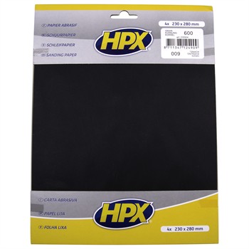 4 feuilles de papier abrasif  l'eau HPX P600 pour 5