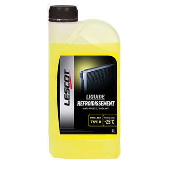 Liquide de refroidissement jaune -25C LESCOT 1L pour 5