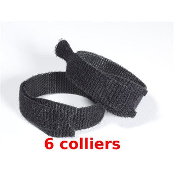 6 colliers auto-agrippants noirs ajustables 12mmx20cm VELCRO pour 5