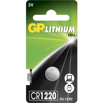 1 pile bouton GP LITHIUM CR1220 3V pour 4