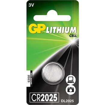 1 pile bouton GP LITHIUM CR2025 3V pour 4