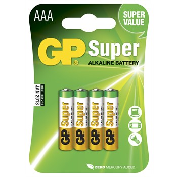 4 piles GP SUPER ALKALINE LRO3 AAA 1,5V pour 5